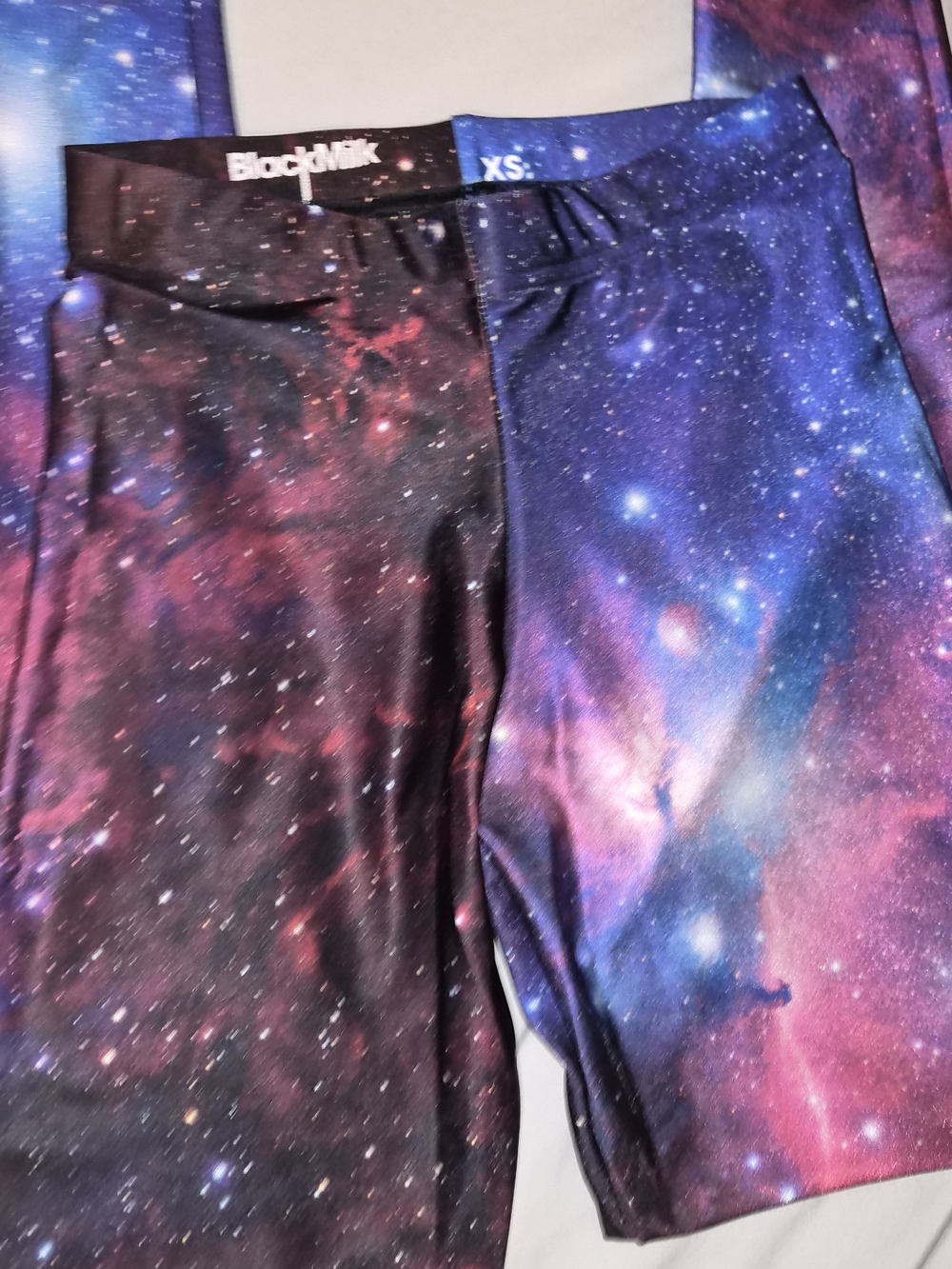 Blackmilk Purple Galaxy Leggings - Pink, Blue